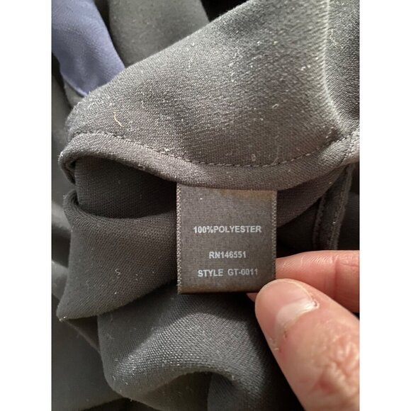 August 1 Eight Womens Long Sleeve Blouse Size L Black Button Detail - Picture 4 of 8